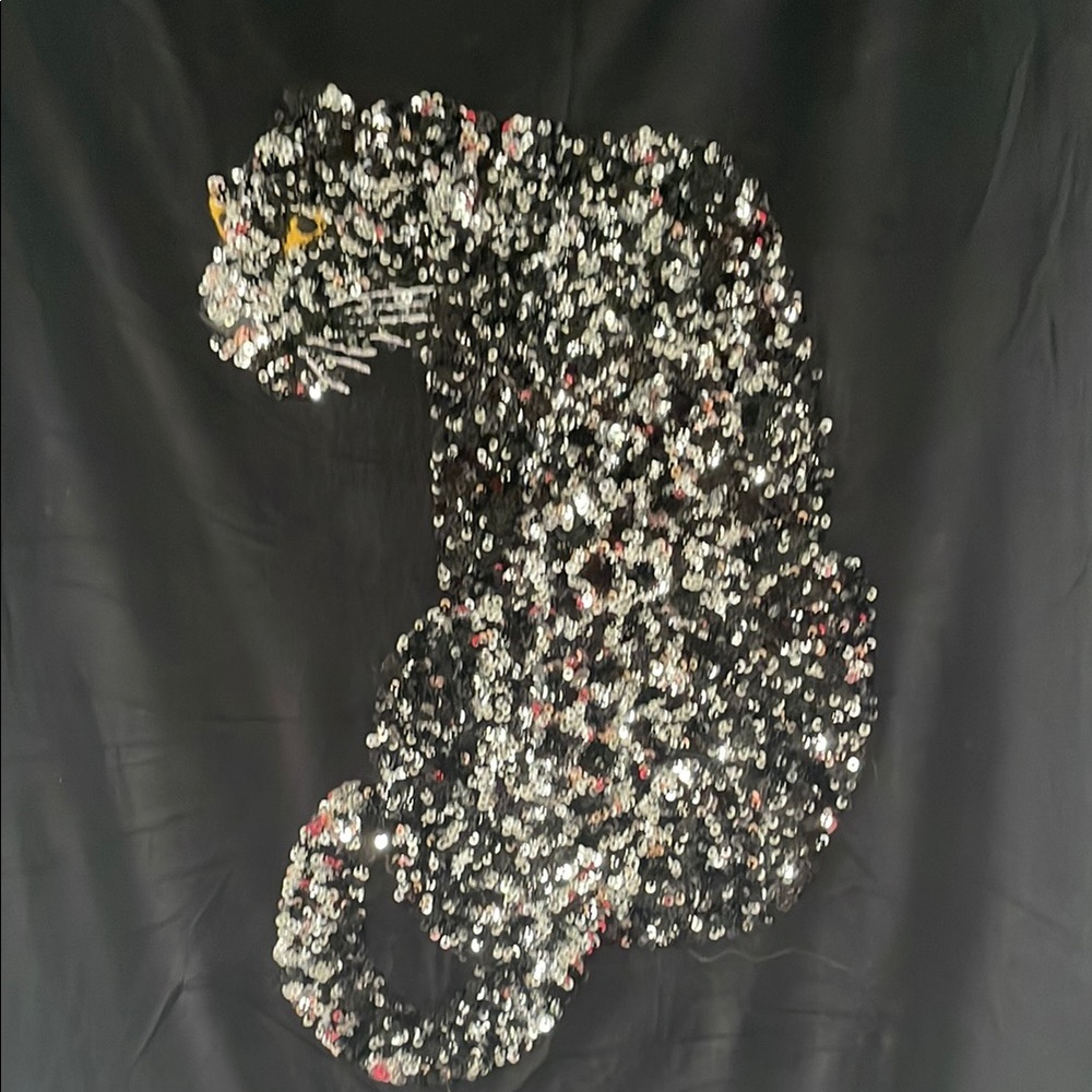 H&M Black Silver Embellished Graphic Tee